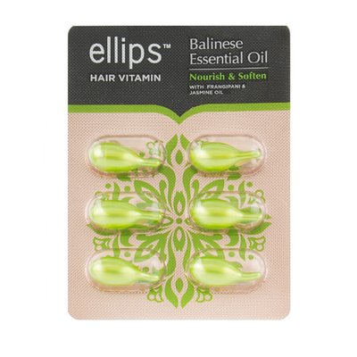 Вітамінні капсули для волосся Ellips «Живлення та м'якість Балі» Balinese Essential Oil Nourish & Soften 6 шт E0012 фото