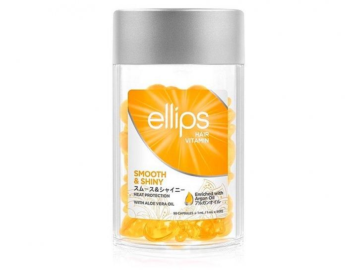 Витаминные капсулы для волос Ellips «Роскошное сияние» сыворотка Smooth & Shiny With Aloe Vera Oil 50 шт E0018 фото