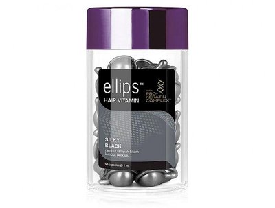 Вітамінні капсули для волосся Ellips "Шовкова ніч" Hair Vitamin Silky Black With Pro-Keratin Complex 50 шт E0021 фото