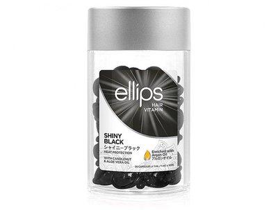 Вітамінні капсули для волосся Ellips "Нічне сяйво" Shiny Black With Candlenut & Aloe Vera Oil 50 шт E0019 фото