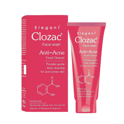 Засіб для вмивання з саліциловою кислотою ELEGANT Clozac Anti-Acne Face Wash 60 мл CLFACEWASH фото