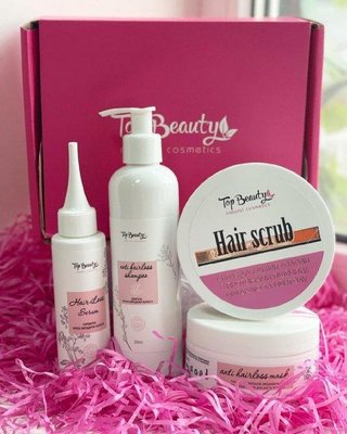 Набір зміцнюючий для росту та проти випадіння волосся Top Beauty Anti Hairloss (скраб шампунь маска сироватка) NABOR-HAIRLOSS фото