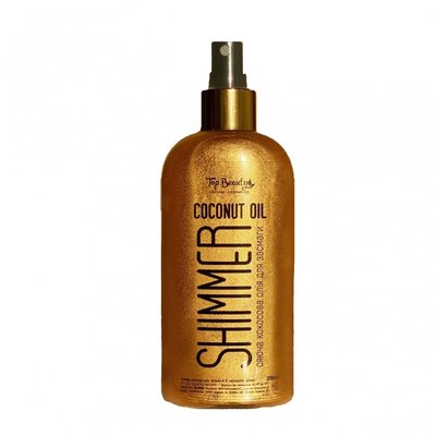 Кокосове масло Top Beauty для засмаги з шиммером Shimmer Coconut Oil Gold 200 мл COG-200 фото