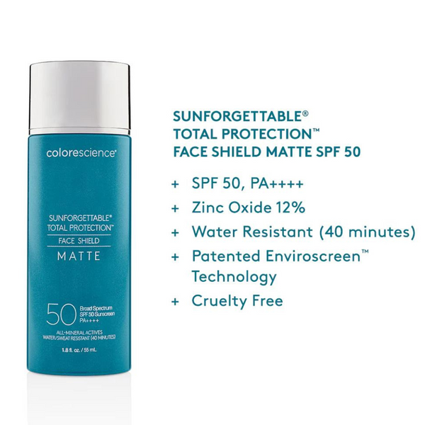 Солнцезащитный крем для лица с матирующим эффектом Colorescience Sunforgettable Total Protection Face Shield Matte SPF 50 / PA++++ 55 мл CSMATTE фото