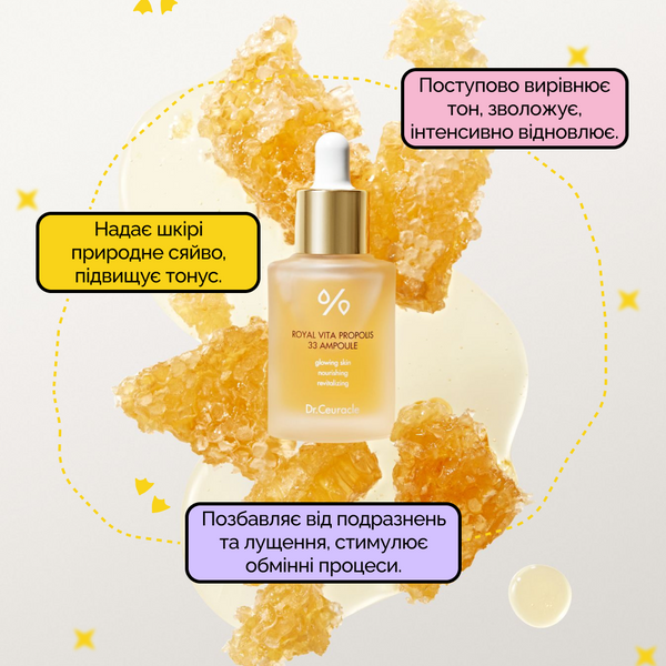 Ампульна сироватка з екстрактом прополісу Dr.Ceuracle Royal Vita Propolis 33 Ampoule 15 мл DRC3795 фото