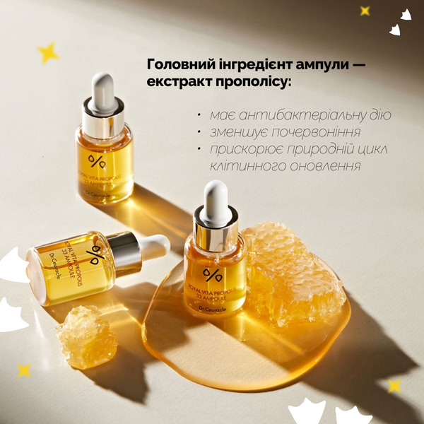 Ампульна сироватка з екстрактом прополісу Dr.Ceuracle Royal Vita Propolis 33 Ampoule 15 мл DRC3795 фото