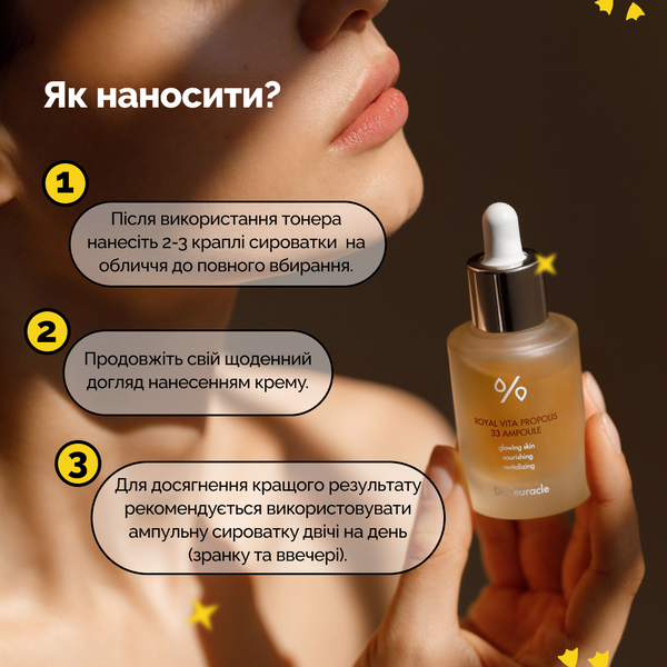 Ампульна сироватка з екстрактом прополісу Dr.Ceuracle Royal Vita Propolis 33 Ampoule 15 мл DRC3795 фото